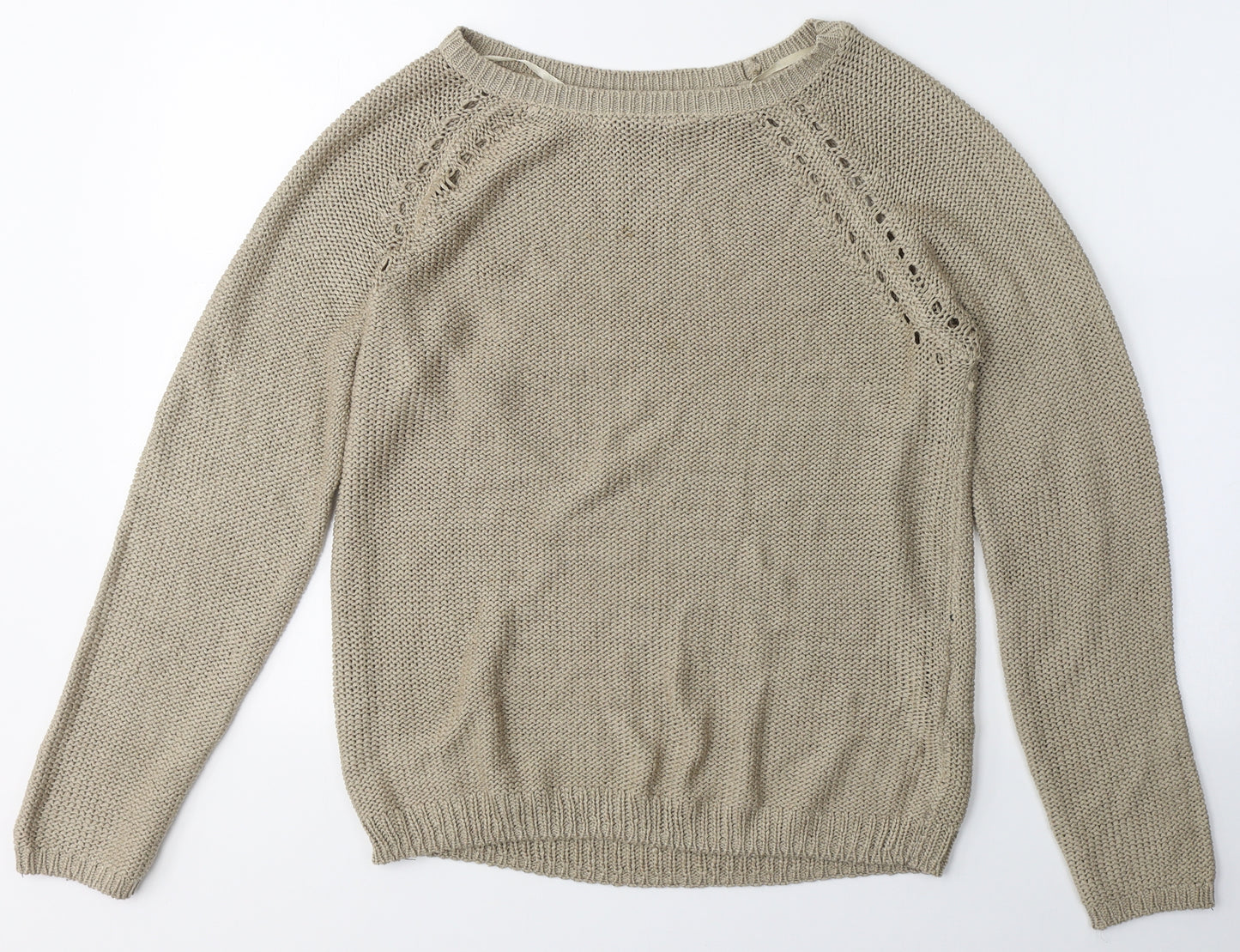 Colours of The World Womens Beige Round Neck  Polyester Pullover Jumper Size M