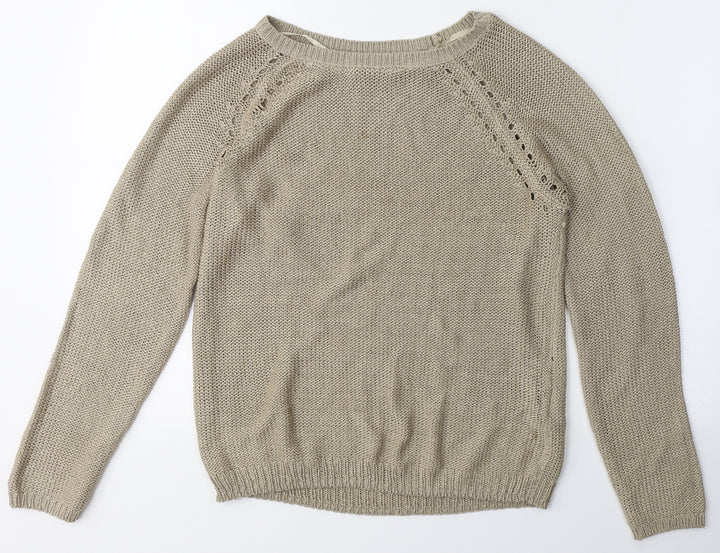 Colours of The World Womens Beige Round Neck  Polyester Pullover Jumper Size M
