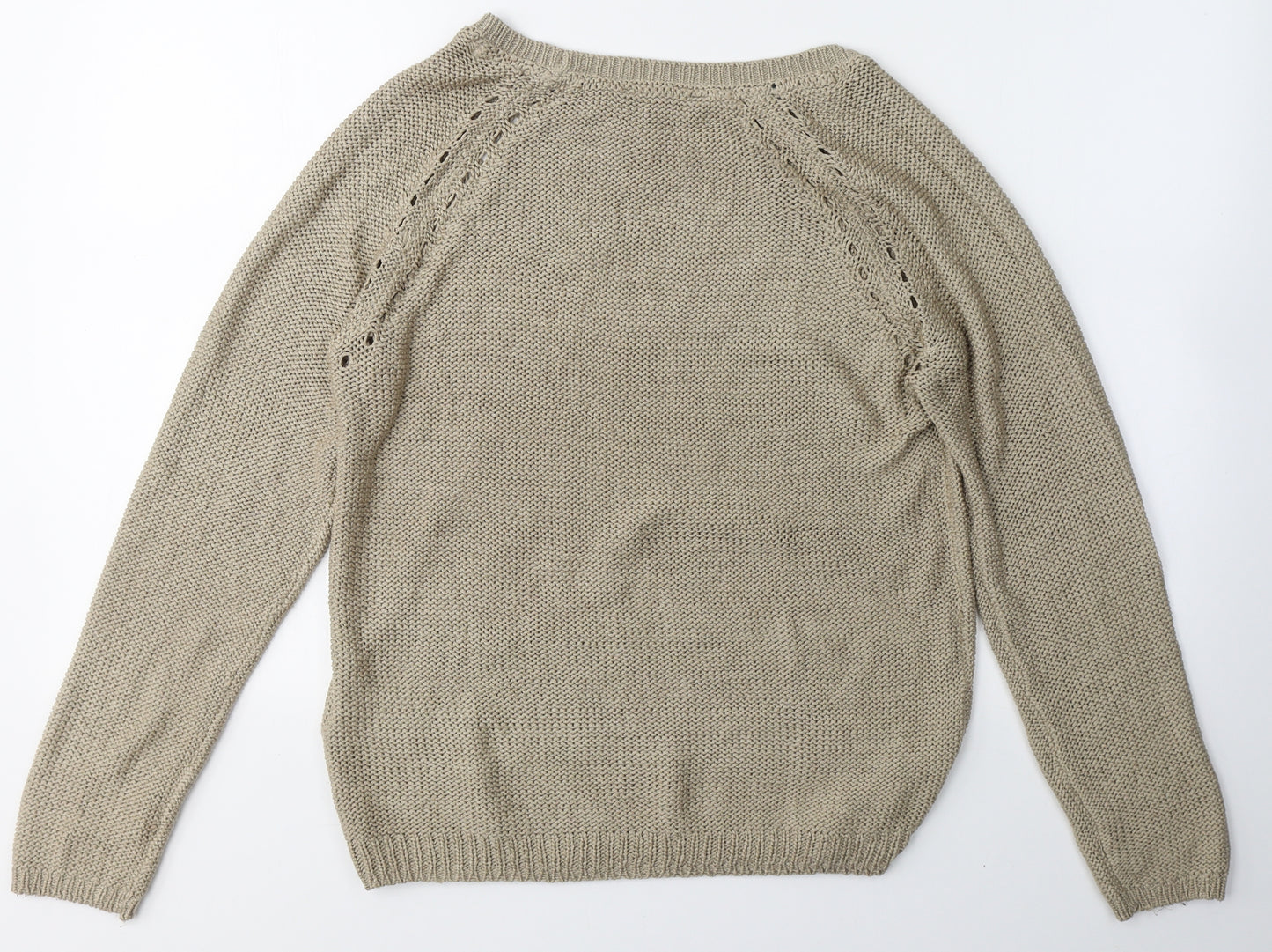 Colours of The World Womens Beige Round Neck  Polyester Pullover Jumper Size M
