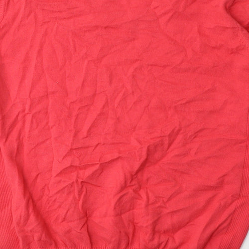 NEXT Mens Pink V-Neck  Cotton Pullover Jumper Size S
