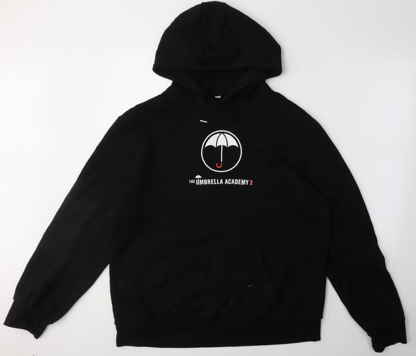 Primark Mens Black  Cotton Pullover Hoodie Size 2XL   - The umbrella academy