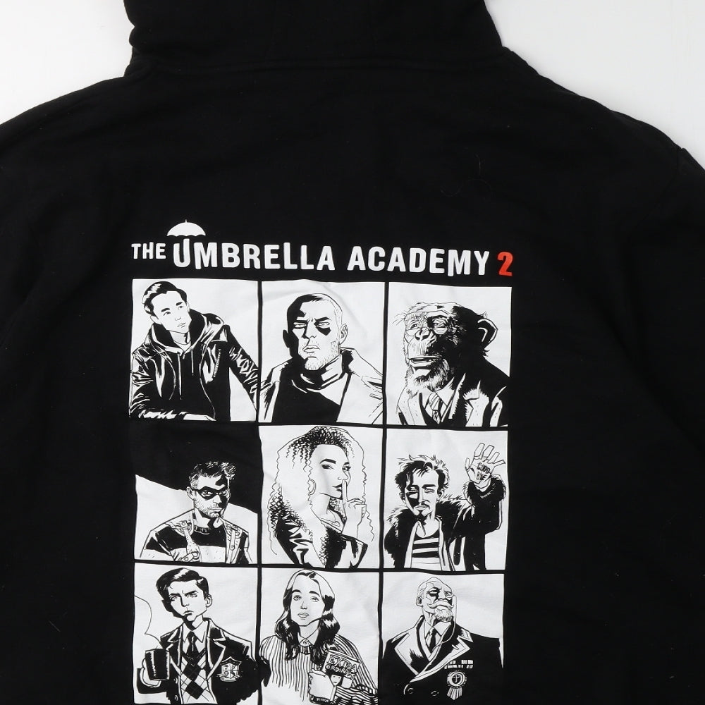 Primark Mens Black  Cotton Pullover Hoodie Size 2XL   - The umbrella academy