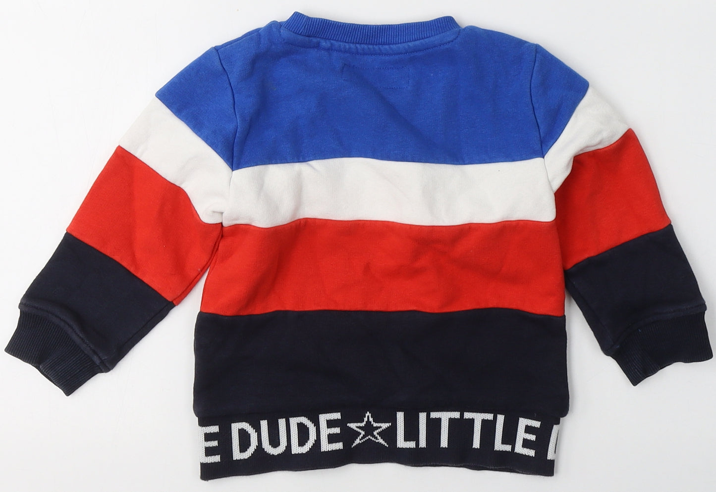 NEXT Boys Multicoloured Striped Cotton Pullover Casual Size 9-12 Months Round Neck  - Little dude