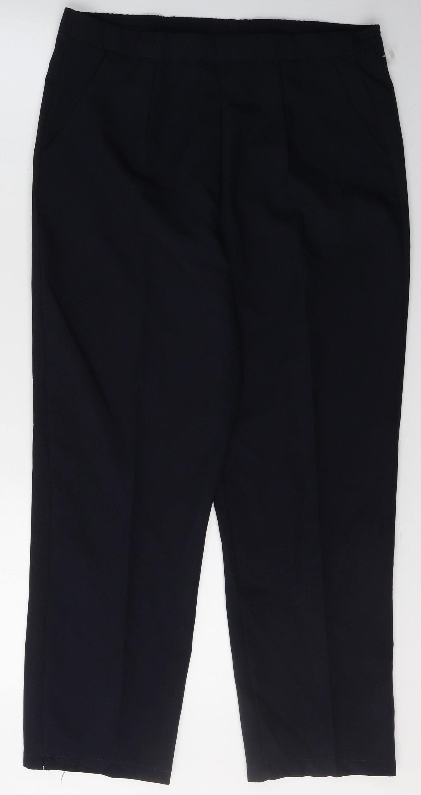 Preworn Womens Black  Polyester Trousers  Size 10 L27 in Regular