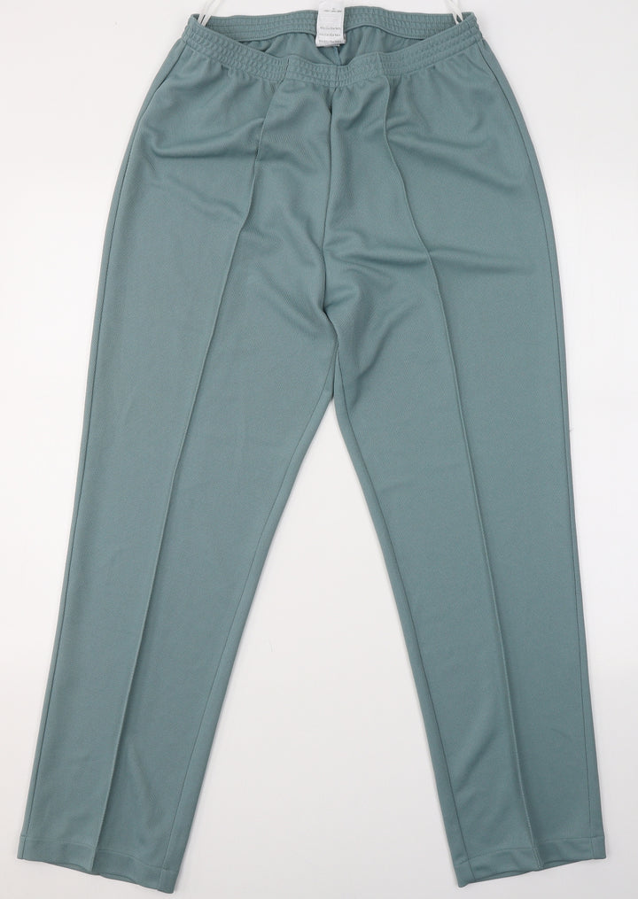 Damart Womens Green Polyester Trousers Size 14 L29 in Regular