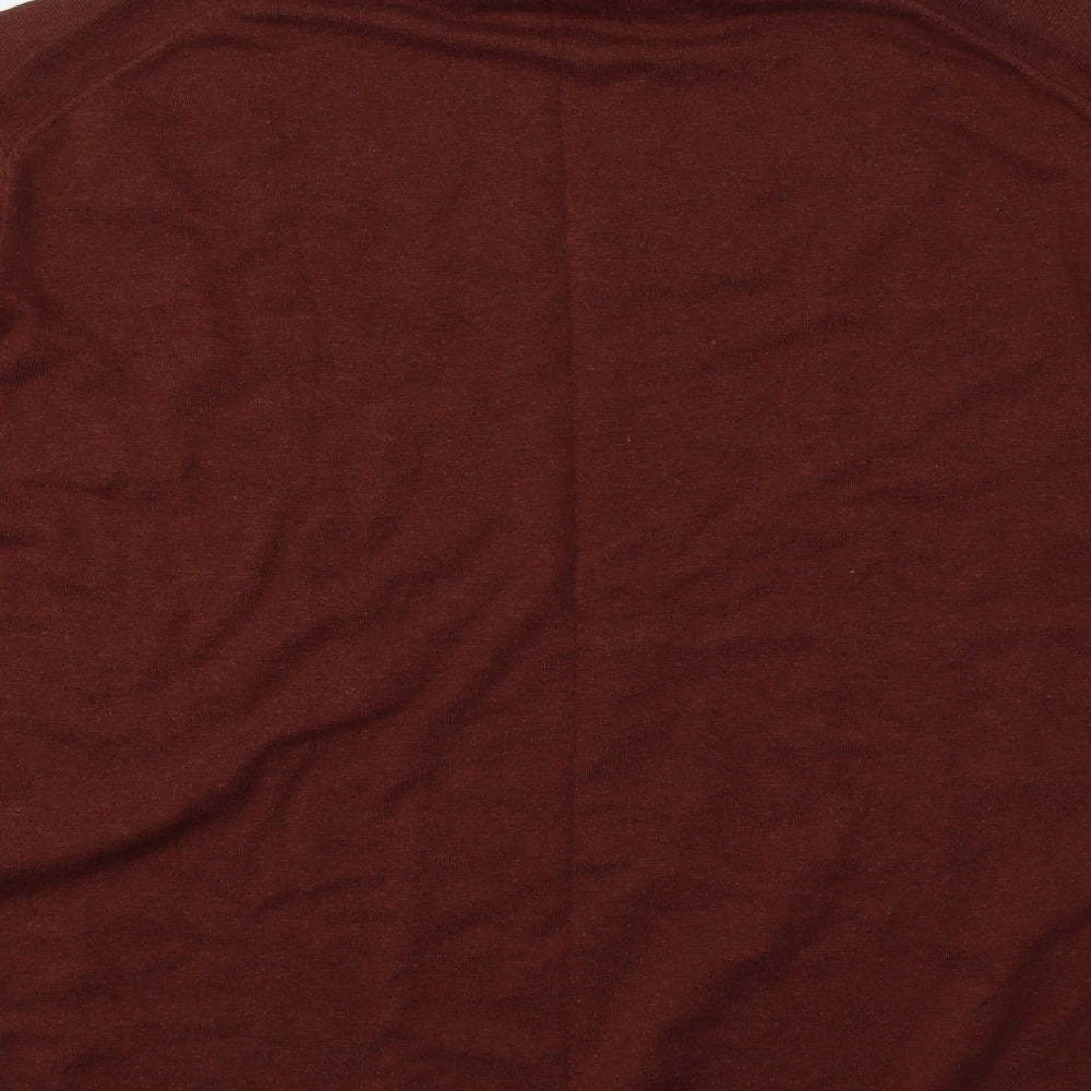 Marks and Spencer Mens Red Roll Neck  Cotton Pullover Jumper Size 2XL
