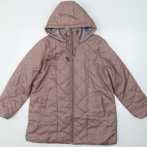 Anne De Lancay Womens Pink   Quilted Coat Size M  Zip