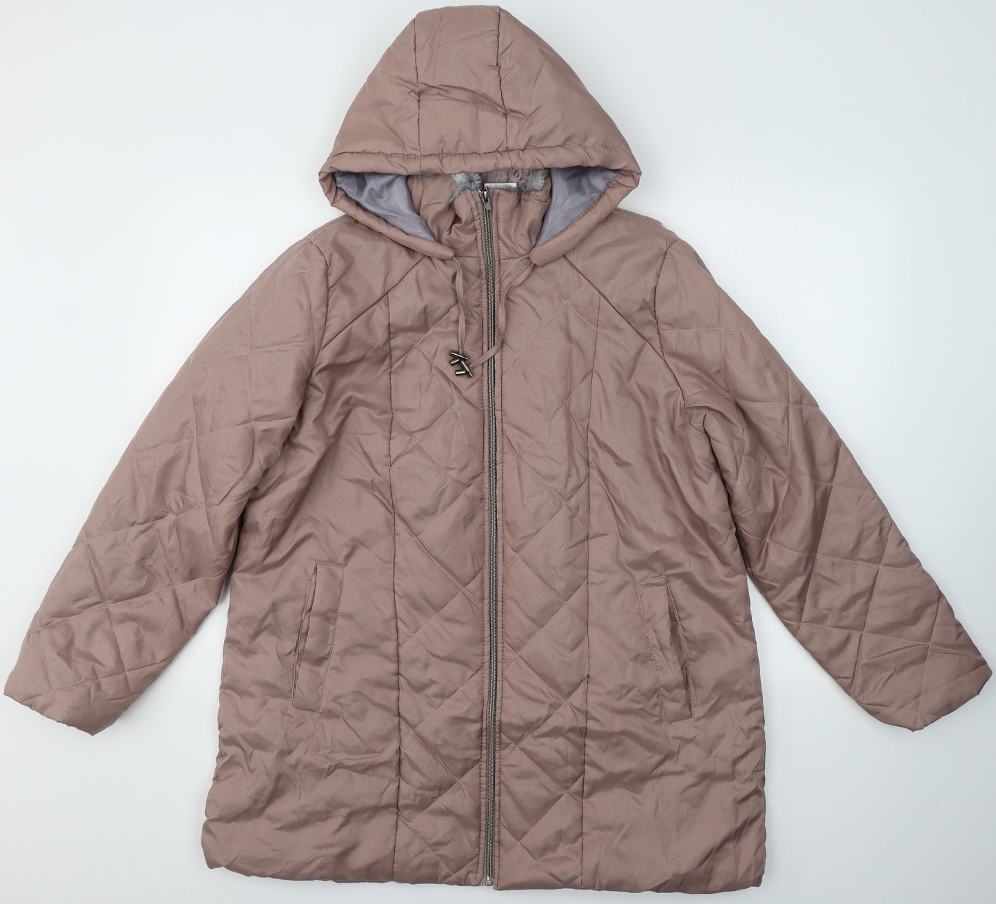 Anne De Lancay Womens Pink   Quilted Coat Size M  Zip