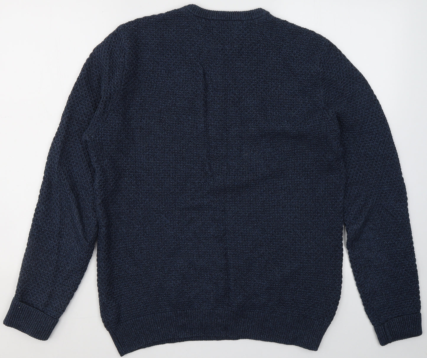 Marks and Spencer Mens Black Round Neck  Cotton Pullover Jumper Size M