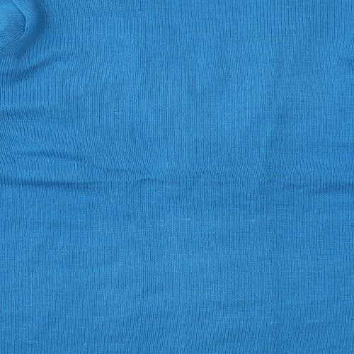 Preworn Womens Blue V-Neck  Acrylic Pullover Jumper Size L   - Cardigan effect