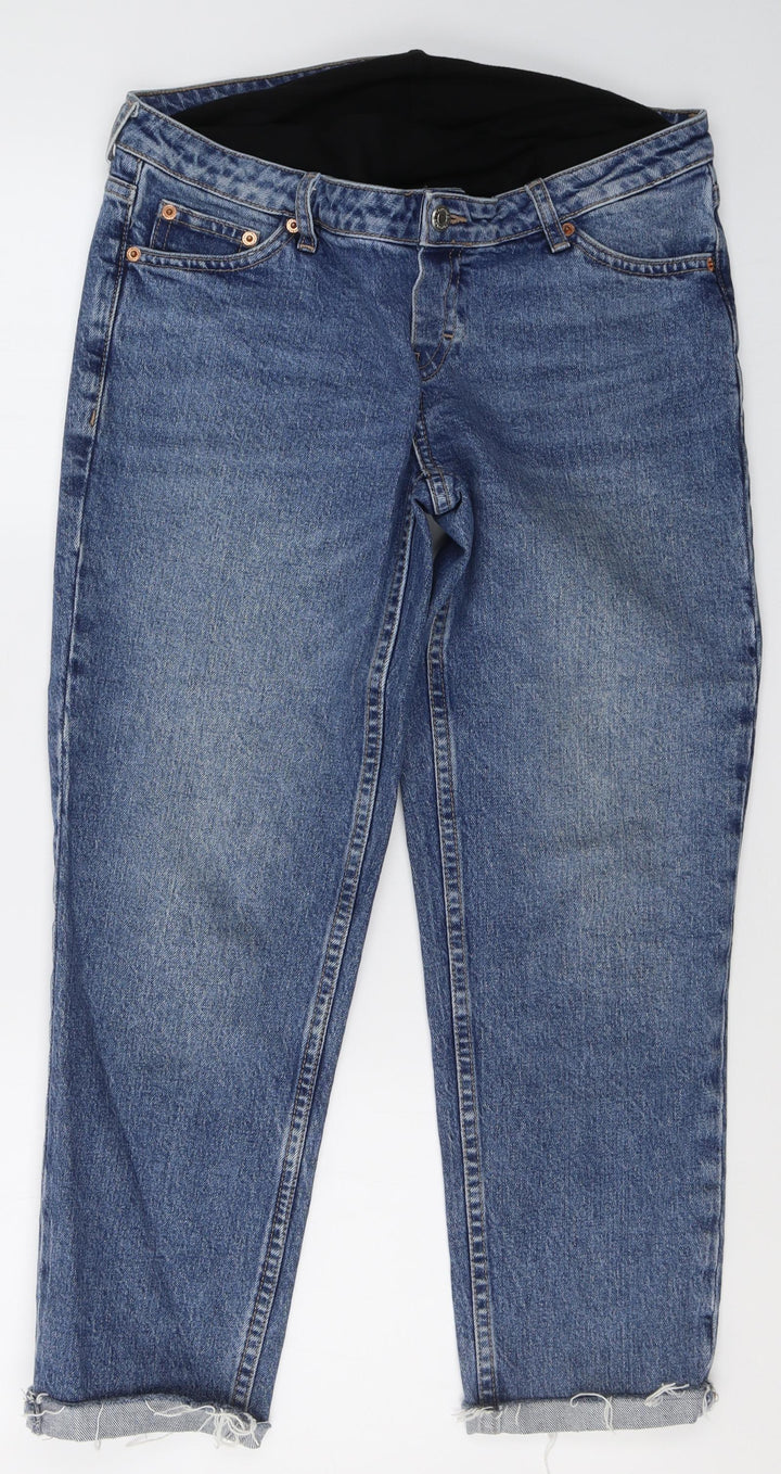 Topshop Womens Blue Polyester Straight Jeans Size 28 in L25 in Regular