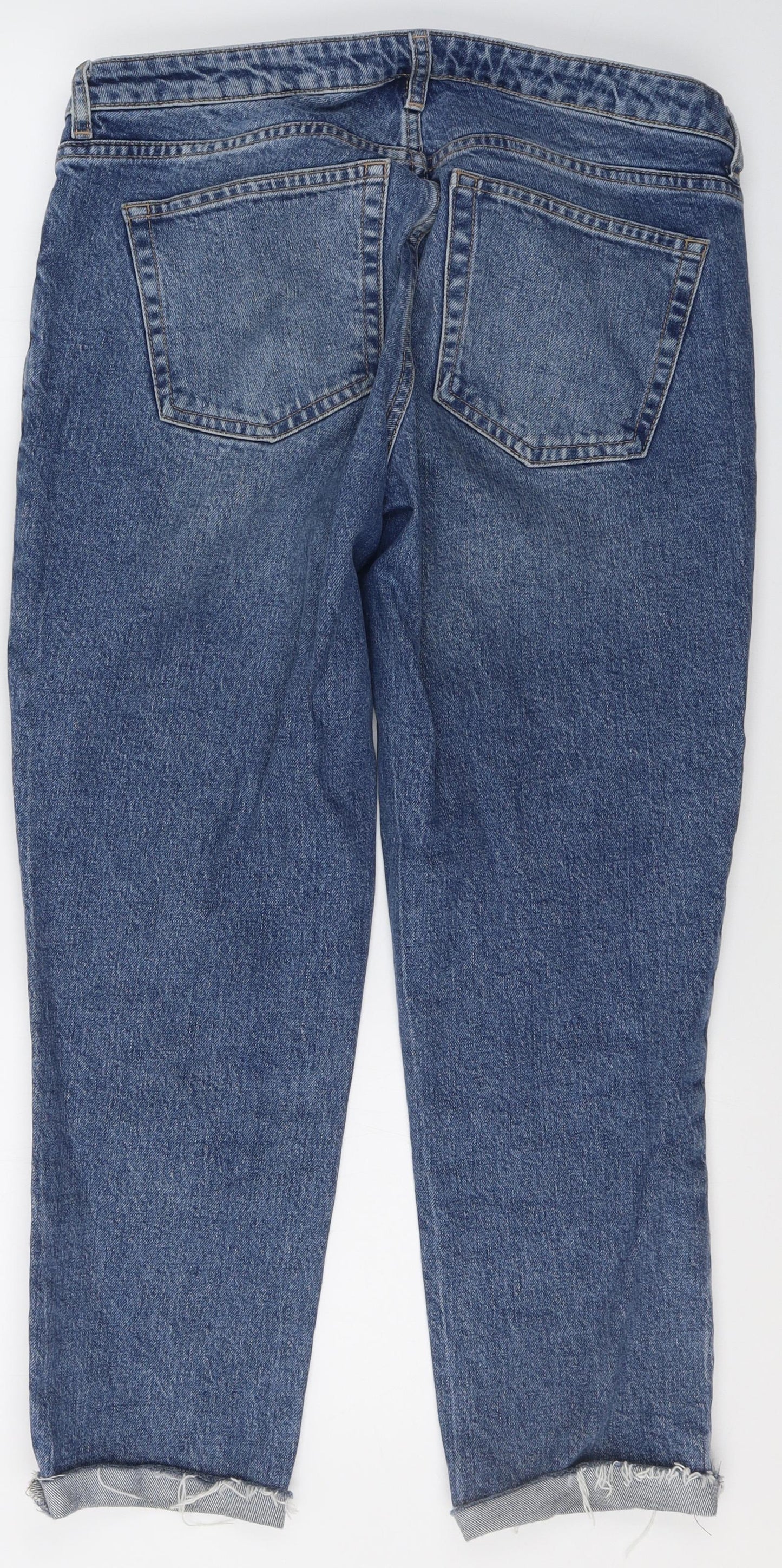 Topshop Womens Blue  Polyester Straight Jeans Size 28 in L25 in Regular