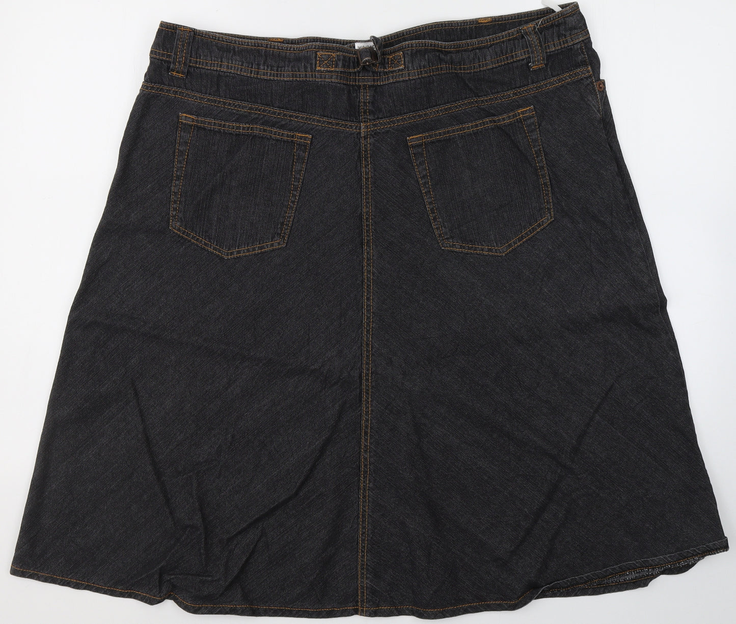 Marks and Spencer Womens Black  Cotton Flare Skirt Size 20