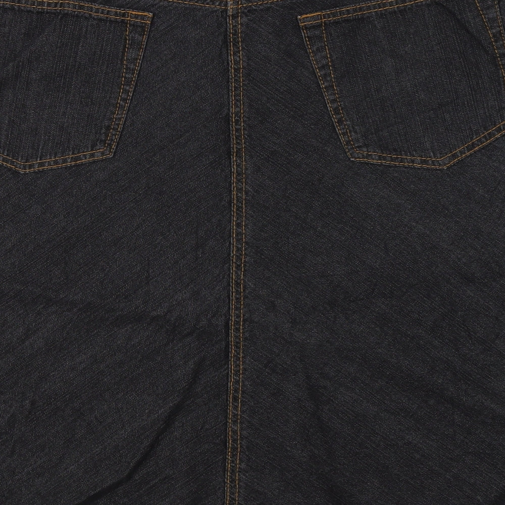 Marks and Spencer Womens Black  Cotton Flare Skirt Size 20