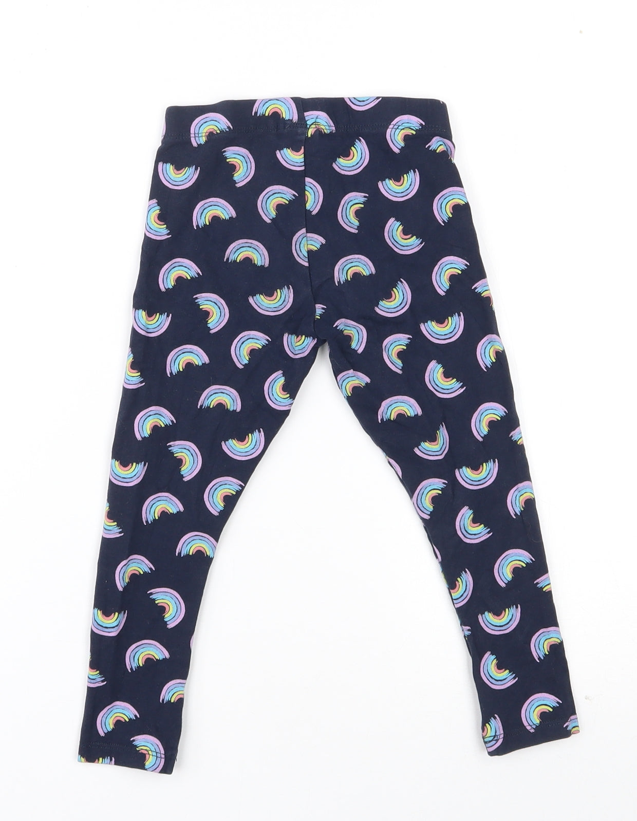 NEXT Girls Blue  Cotton Pedal Pusher Trousers Size 4 Years  Regular Pullover - Rainbow