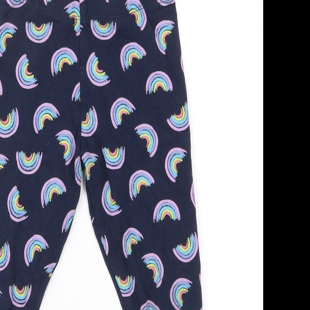 NEXT Girls Blue  Cotton Pedal Pusher Trousers Size 4 Years  Regular Pullover - Rainbow