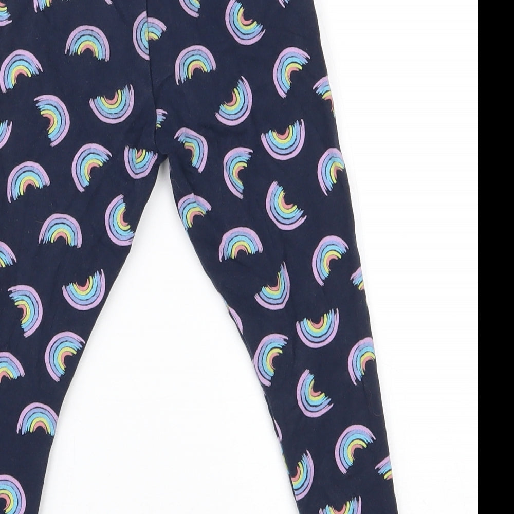 NEXT Girls Blue  Cotton Pedal Pusher Trousers Size 4 Years  Regular Pullover - Rainbow