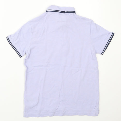 Marks and Spencer Boys Purple  100% Cotton Basic Polo Size 9-10 Years Collared Button