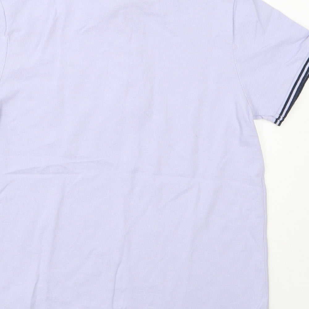 Marks and Spencer Boys Purple  100% Cotton Basic Polo Size 9-10 Years Collared Button
