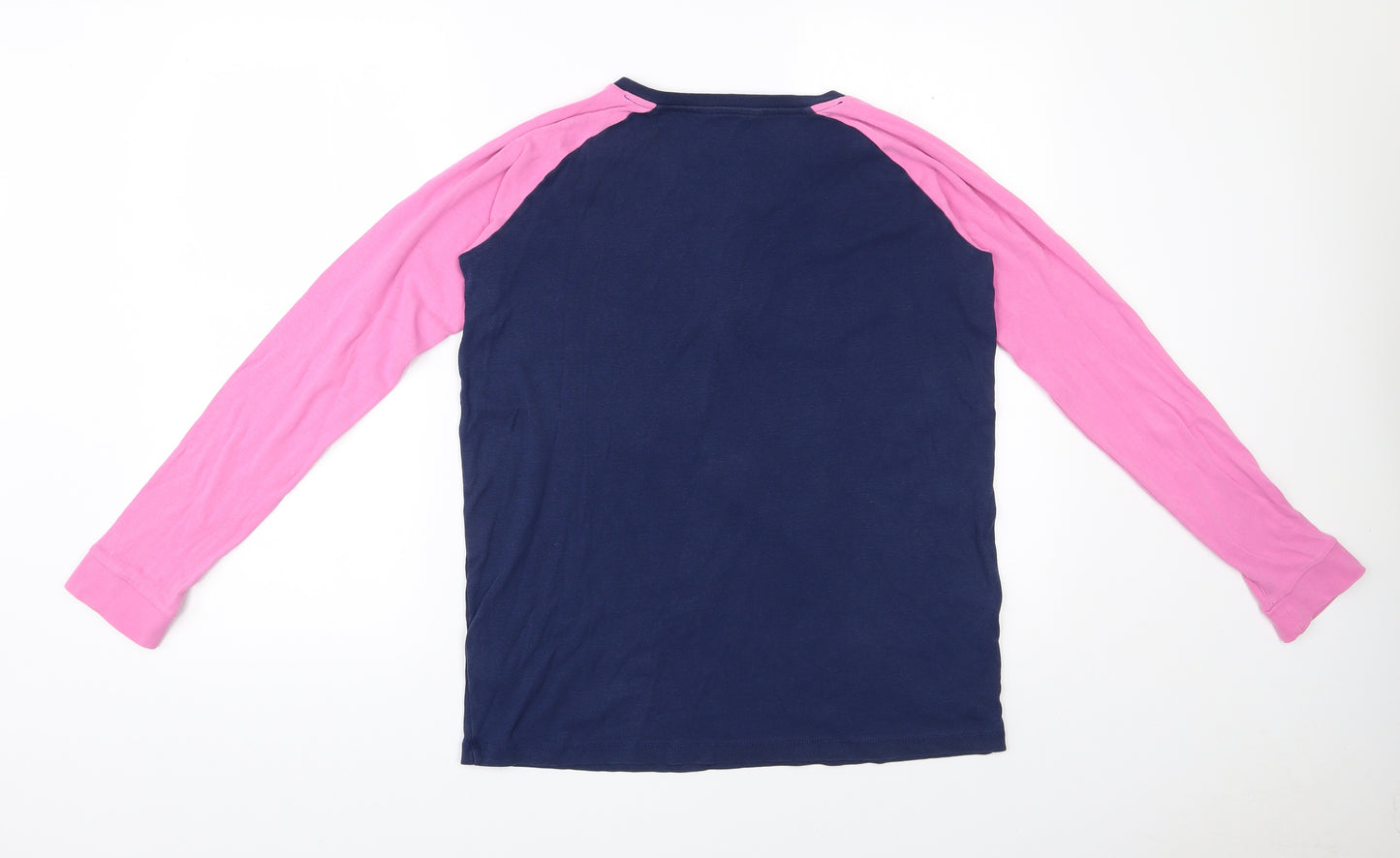 Marks and Spencer Girls Blue  Cotton Basic T-Shirt Size 15-16 Years Henley Button