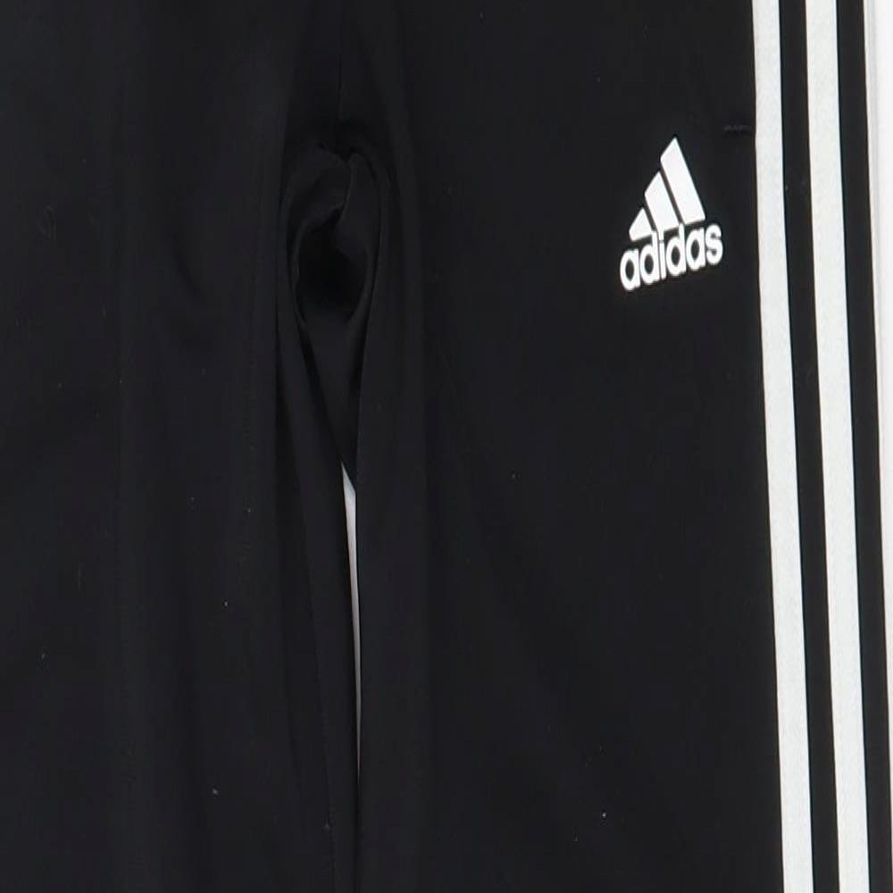 Adidas  Boys Black  100% Polyester Jogger Trousers Size 9-10 Years  Regular Drawstring