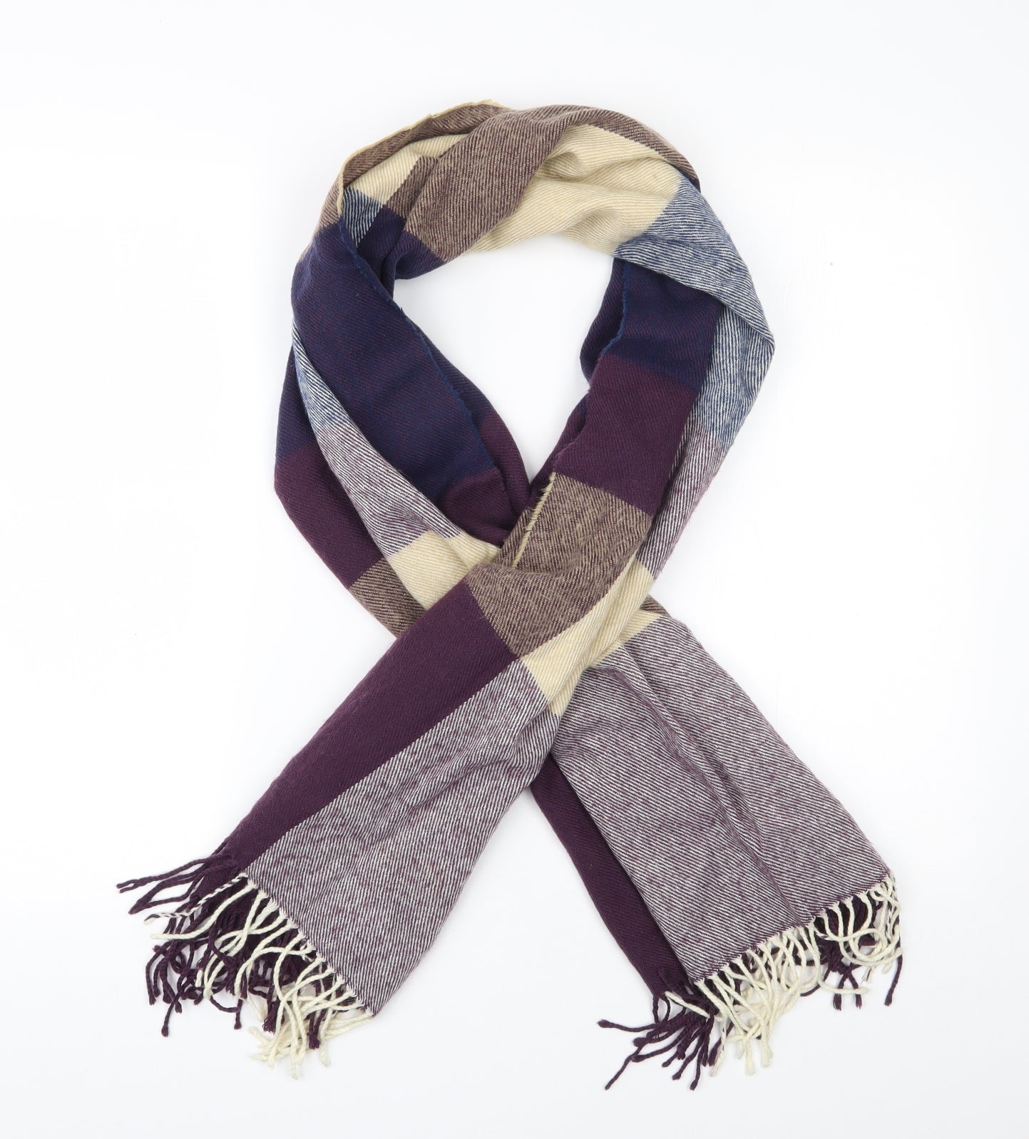 Marks and Spencer Womens Purple Plaid Acrylic  Scarf