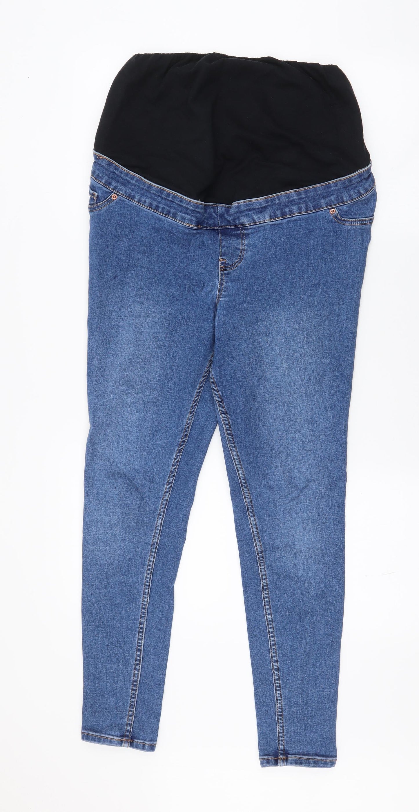 New Look Womens Blue  Cotton Skinny Jeans Size 12 L26.5 in Slim  - maternity jeans