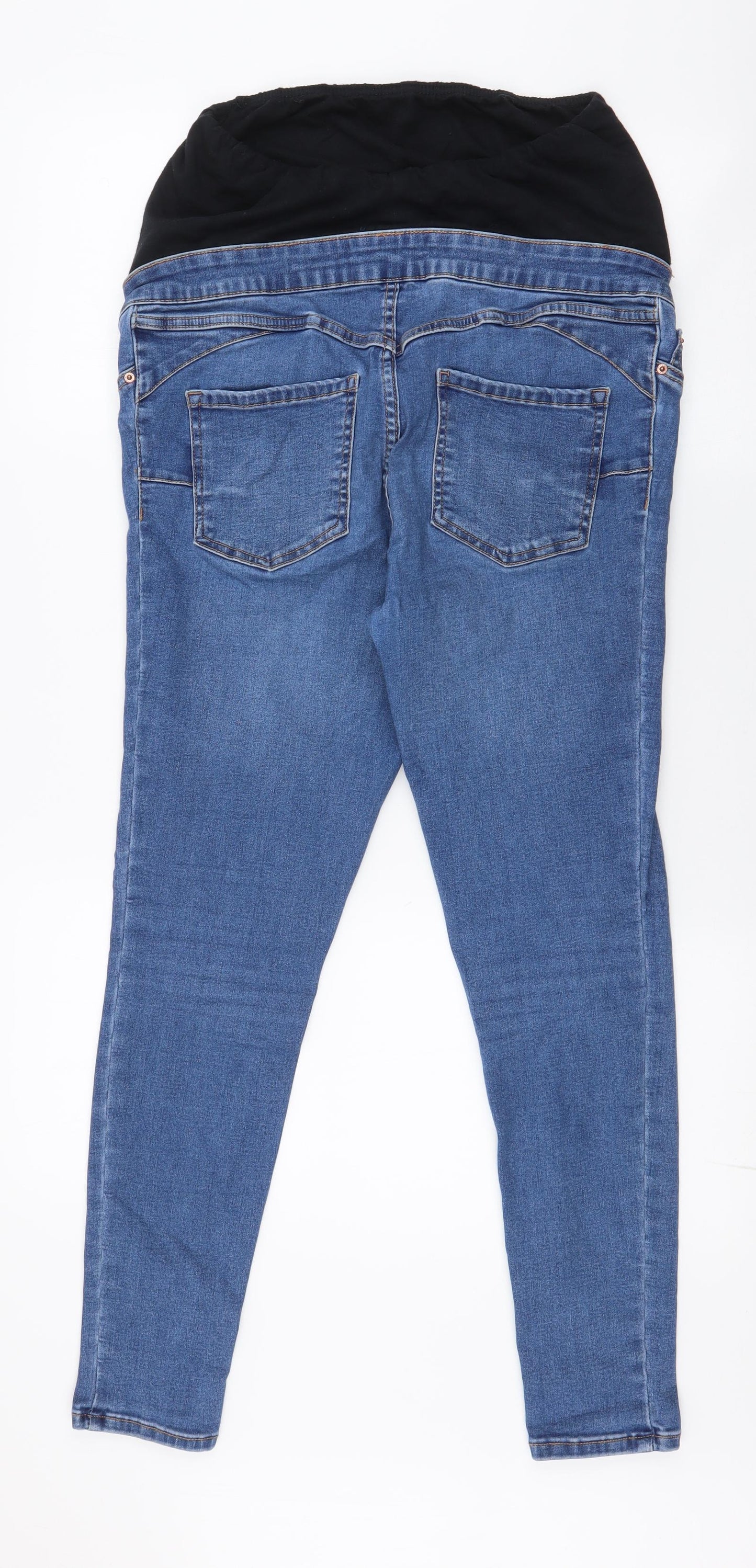 New Look Womens Blue  Cotton Skinny Jeans Size 12 L26.5 in Slim  - maternity jeans