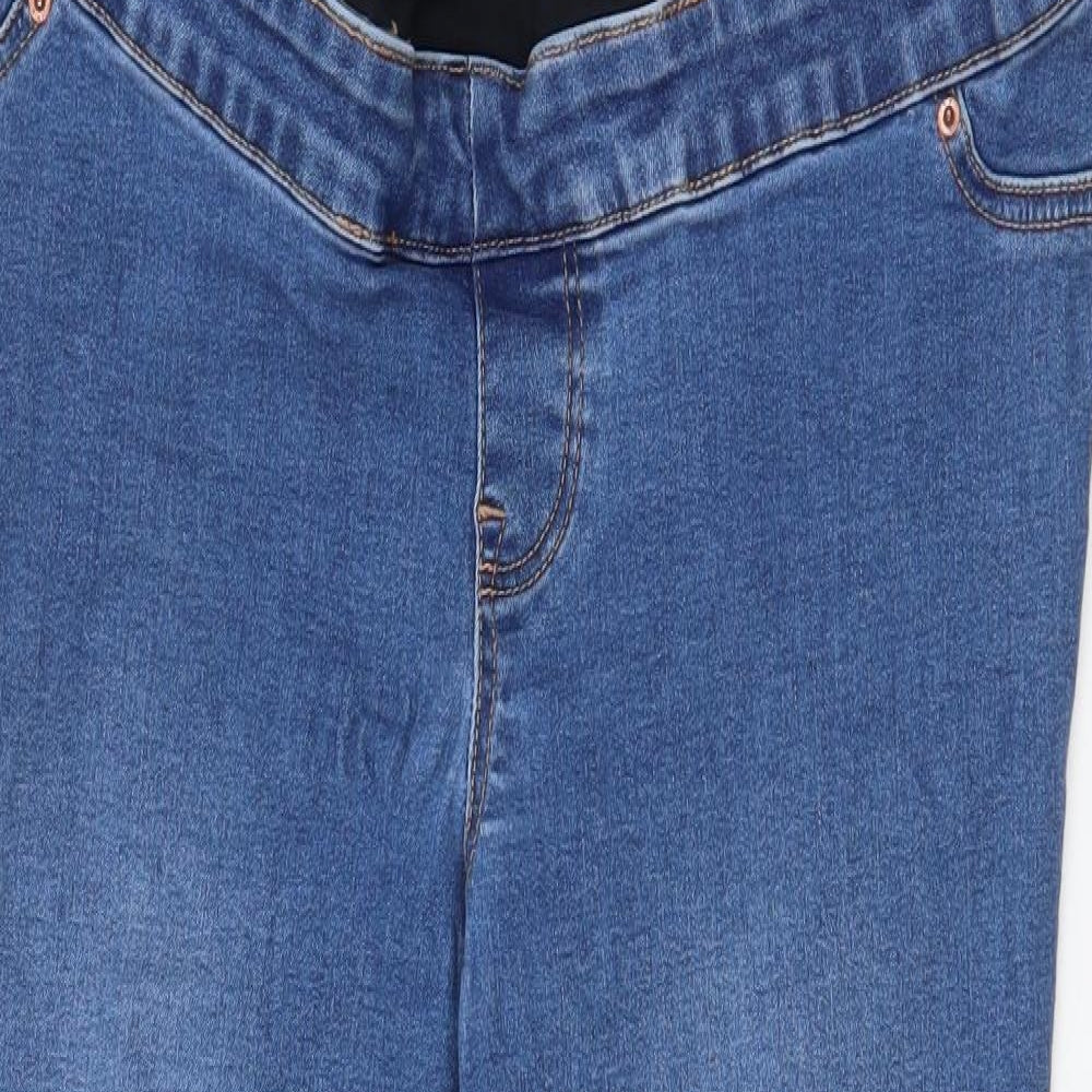 New Look Womens Blue  Cotton Skinny Jeans Size 12 L26.5 in Slim  - maternity jeans