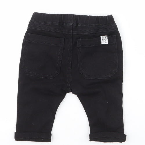 NEXT Boys Black  Cotton Cargo Jeans Size 3-6 Months  Drawstring