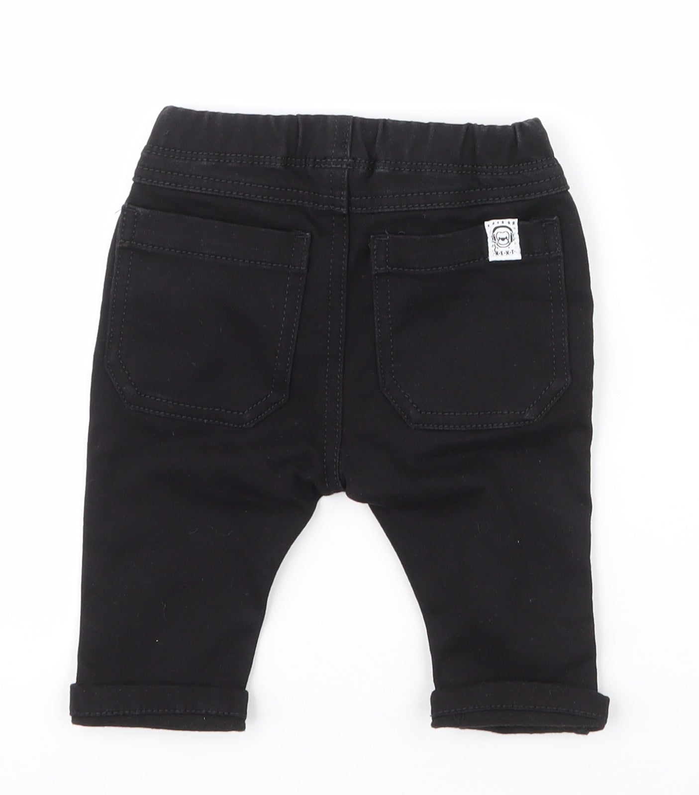 NEXT Boys Black  Cotton Cargo Jeans Size 3-6 Months  Drawstring