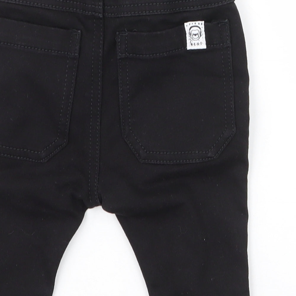 NEXT Boys Black  Cotton Cargo Jeans Size 3-6 Months  Drawstring