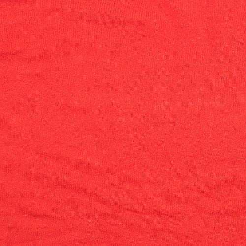 H&M Womens Orange V-Neck  Acrylic Pullover Jumper Size M