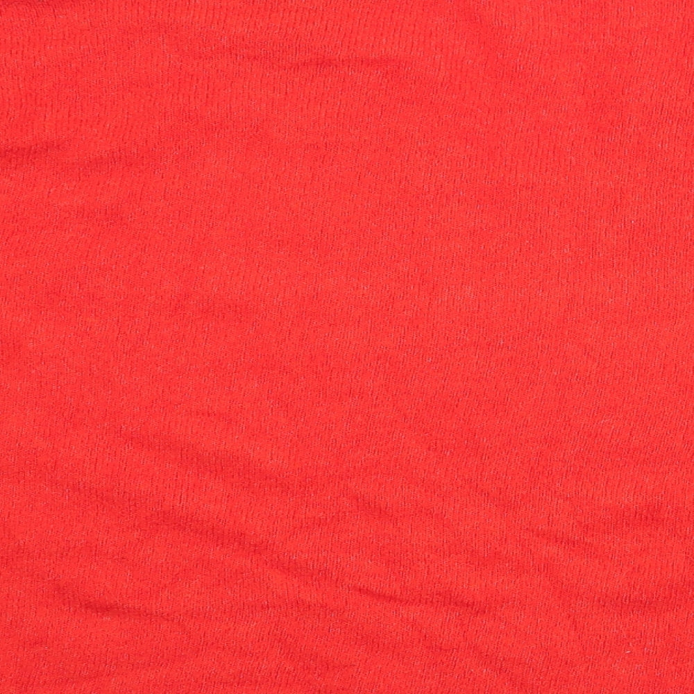 H&M Womens Orange V-Neck  Acrylic Pullover Jumper Size M