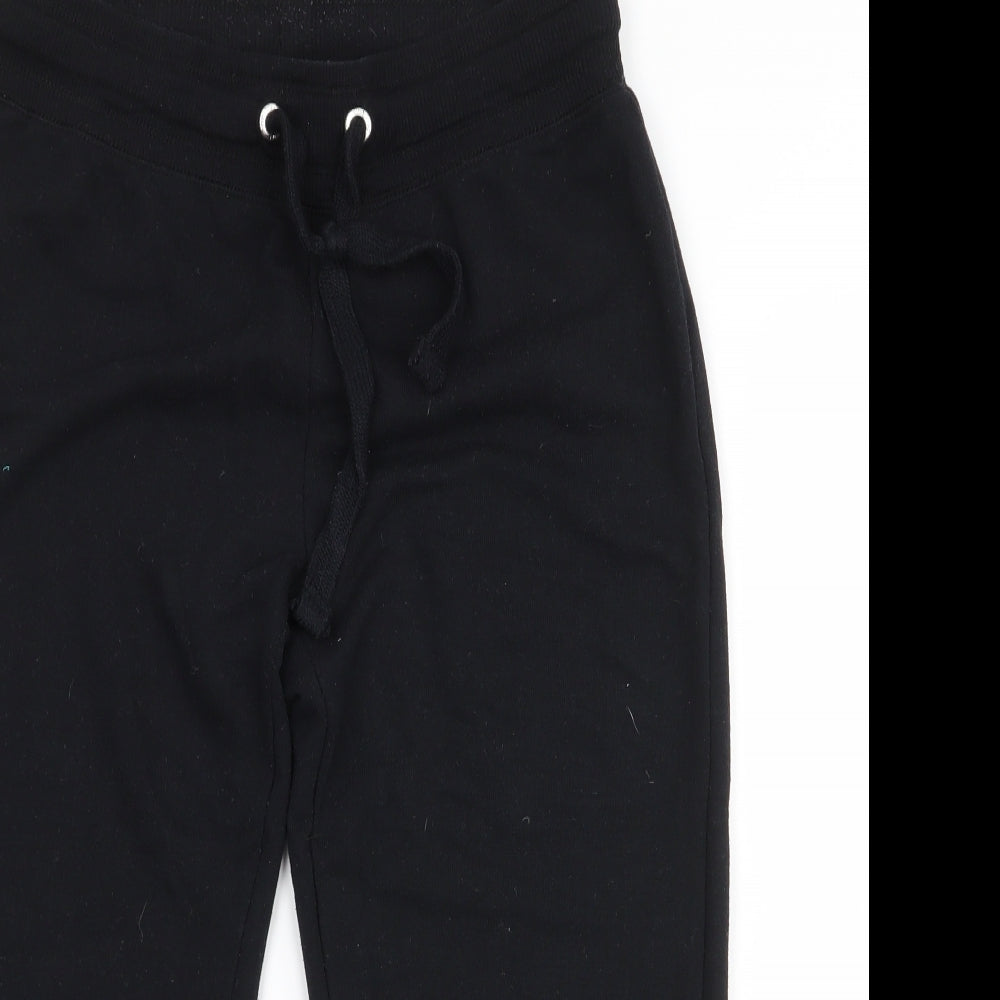 New Look Womens Black  Polyester Jogger Trousers Size 12 L20 in Regular Drawstring - cuffed , cropped leg