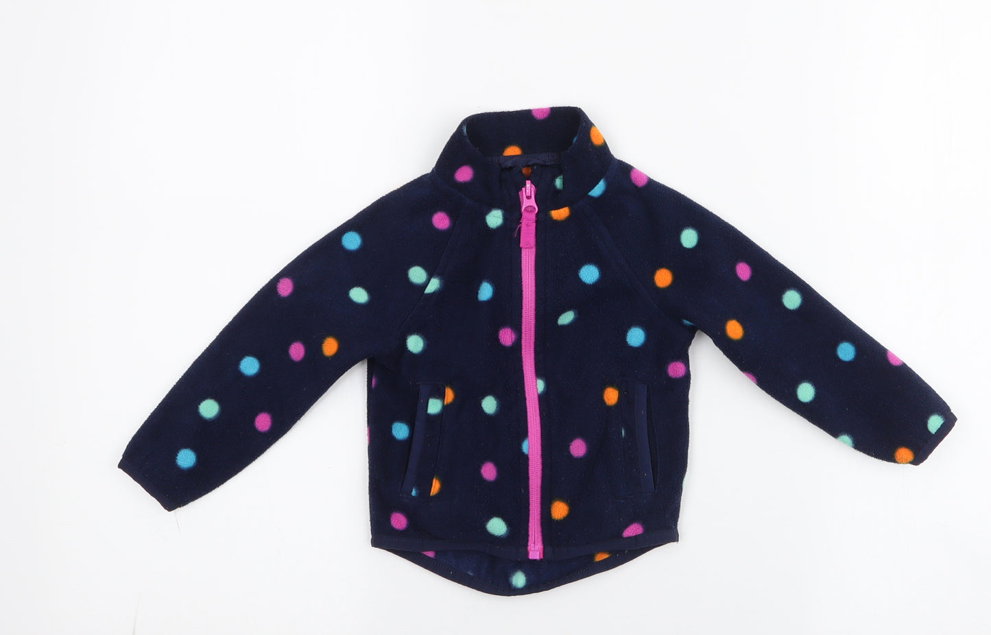 Dunnes Stores Girls Blue Spotted  Jacket  Size 6-9 Months   Zip