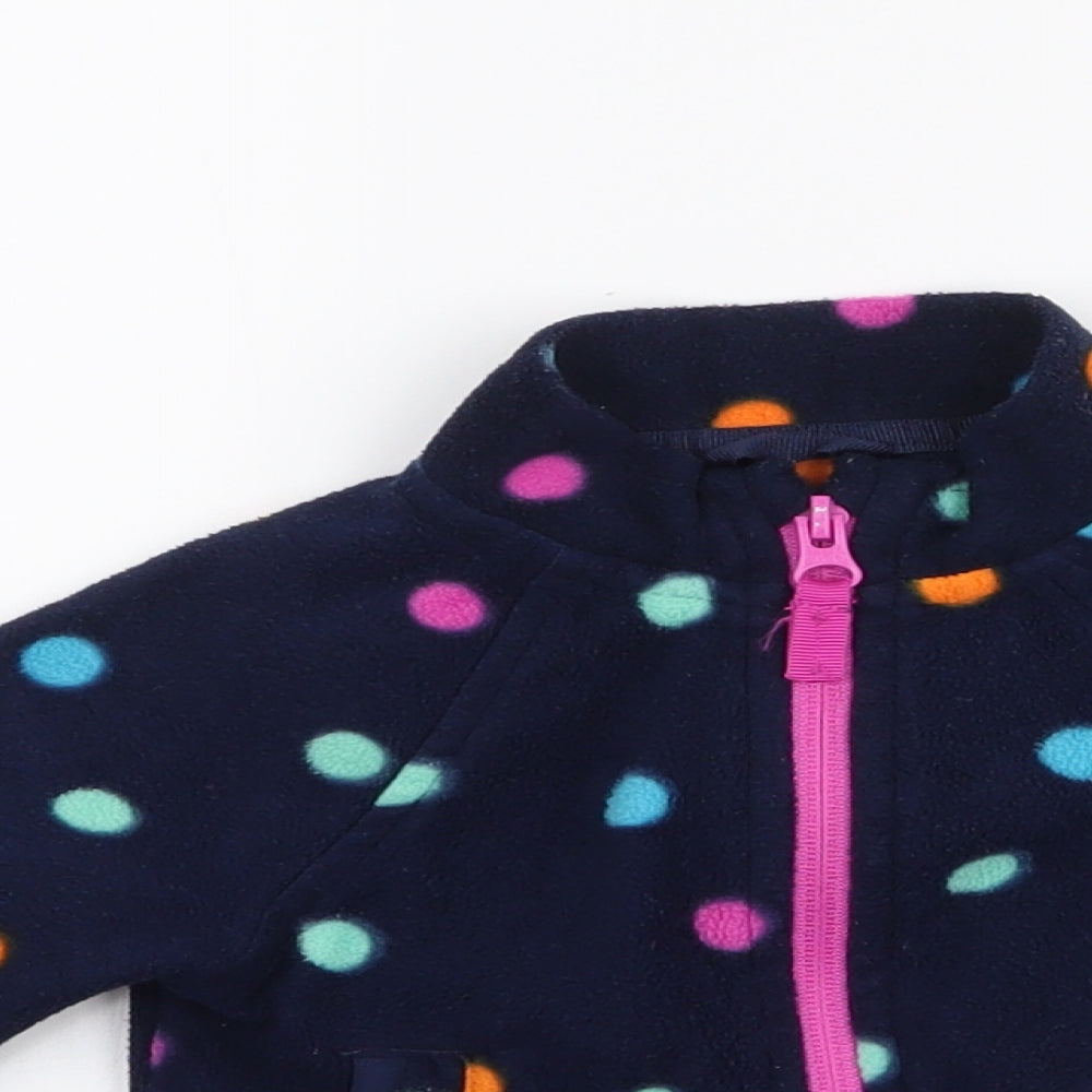 Dunnes Stores Girls Blue Spotted  Jacket  Size 6-9 Months   Zip