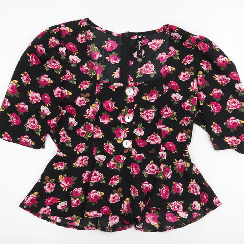 influence Womens Multicoloured Floral Polyester Basic Blouse Size 8 Square Neck