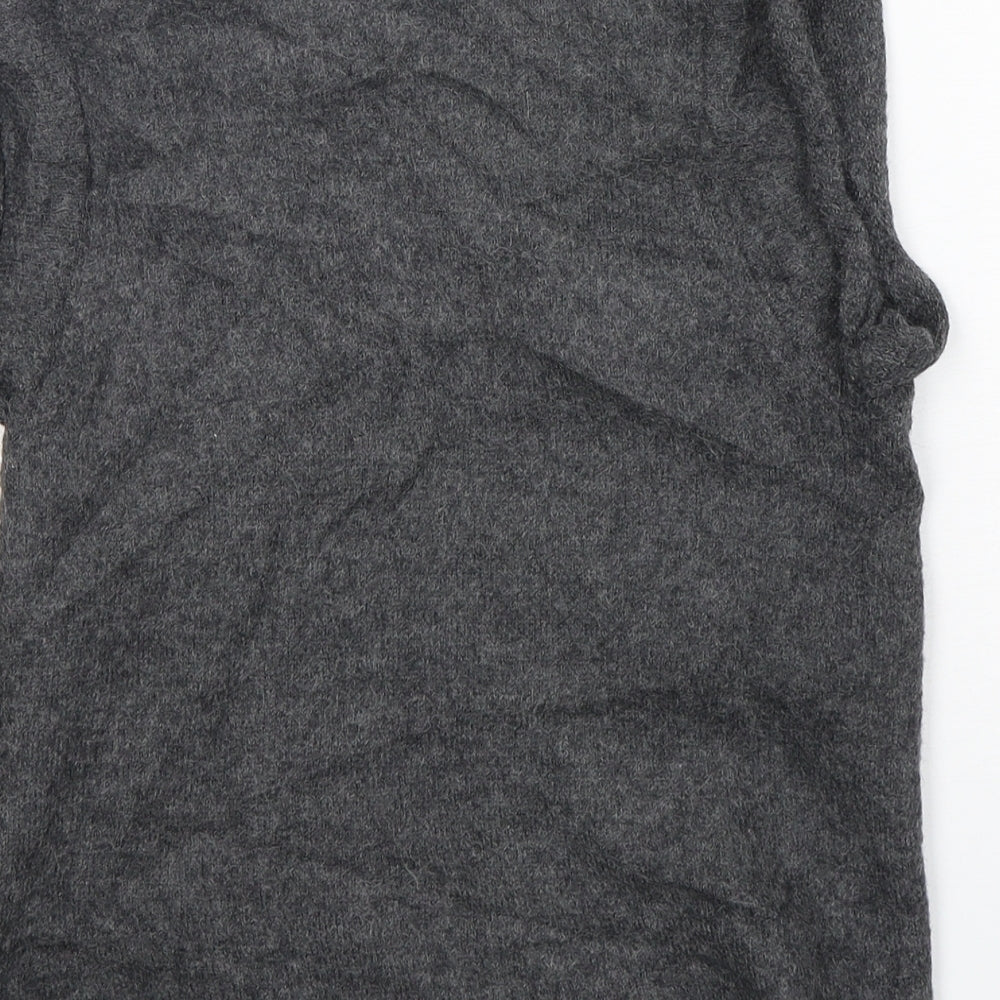 LOFT Womens Grey V-Neck  Alpaca Cardigan Jumper Size 4