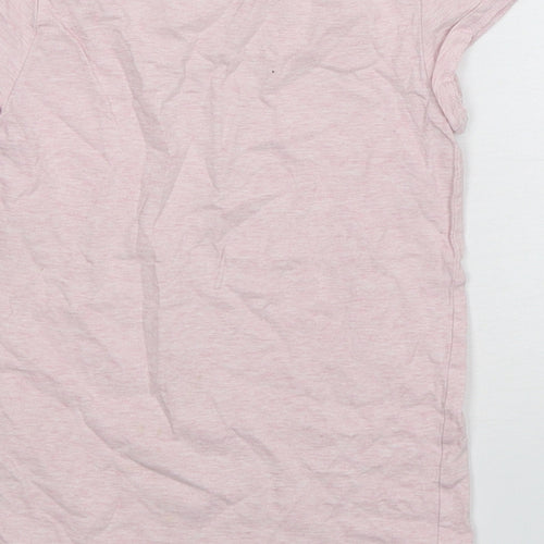 H&M Girls Pink  Cotton Basic T-Shirt Size 7-8 Years Round Neck Pullover