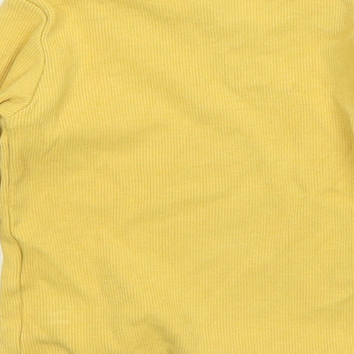 NEXT Girls Yellow  Cotton Basic T-Shirt Size 3-6 Months Round Neck Pullover
