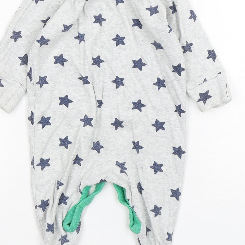 NEXT Boys Grey Spotted Cotton Babygrow One-Piece Size 3-6 Months  Snap