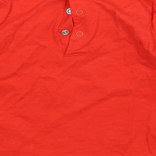 NEXT Boys Red Geometric Cotton Basic T-Shirt Size 3-6 Months Round Neck Pullover - Tiger Print