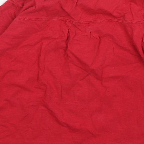 Name It  Girls Red  Cotton Basic T-Shirt Size 6 Years Round Neck Pullover