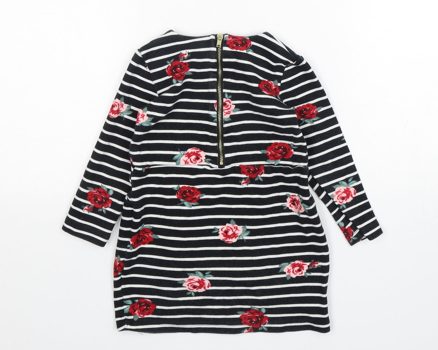 H&M Girls Multicoloured Striped Cotton Jumper Dress  Size 3-4 Years  Round Neck Pullover