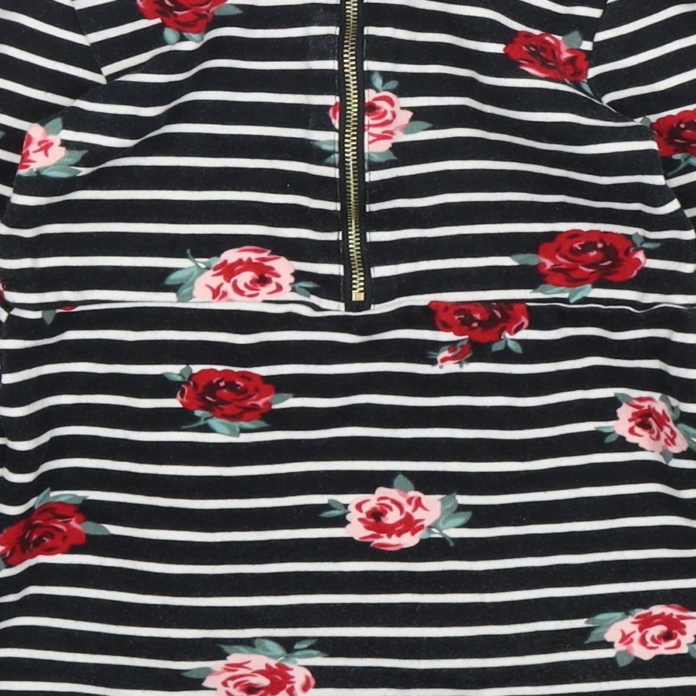 H&M Girls Multicoloured Striped Cotton Jumper Dress  Size 3-4 Years  Round Neck Pullover