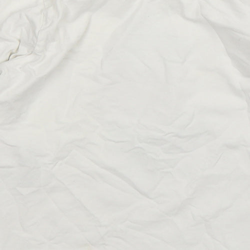 Name It  Girls White  Cotton Basic T-Shirt Size 6 Years Round Neck Pullover