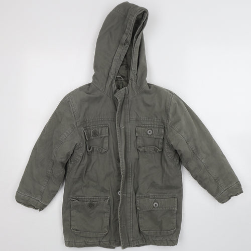 Mothercare Boys Green   Parka Coat Size 7-8 Years  Zip