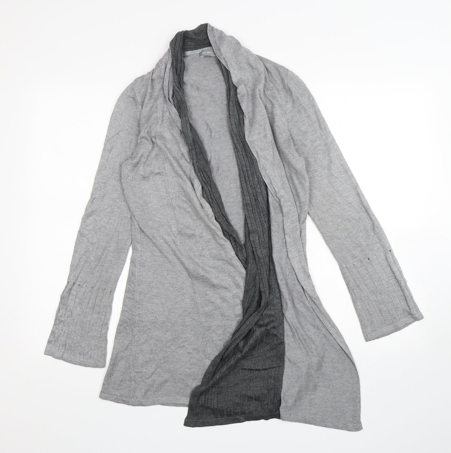 Per Una  Womens Grey V-Neck  Viscose Cardigan Jumper Size 8