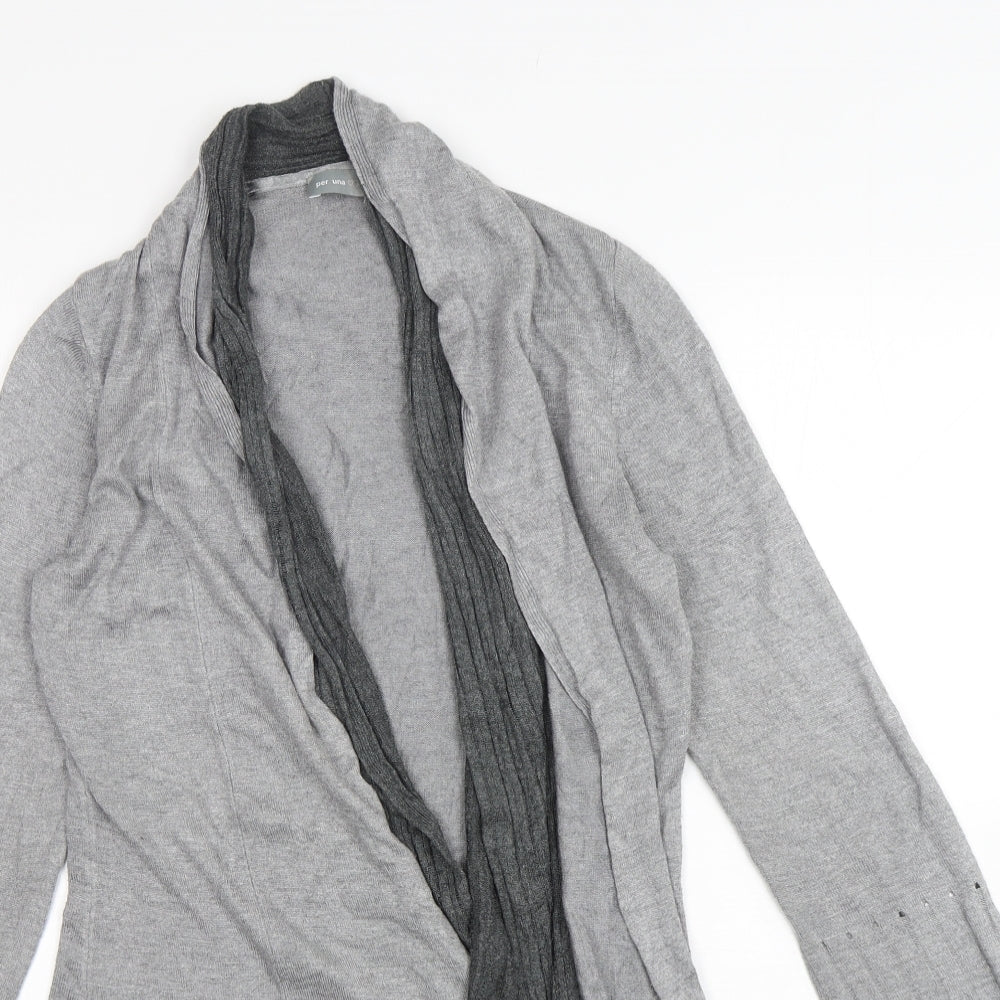 Per Una  Womens Grey V-Neck  Viscose Cardigan Jumper Size 8